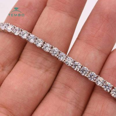 China Other Customized Poduction 14k White Gold With Diamond Setting Tennis Bracelet Developed By Natural Lab for sale