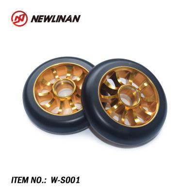 China Metal Core High Rebound Stunt PU 100mm/110mm High Rebound PU Scooter Wheels for sale