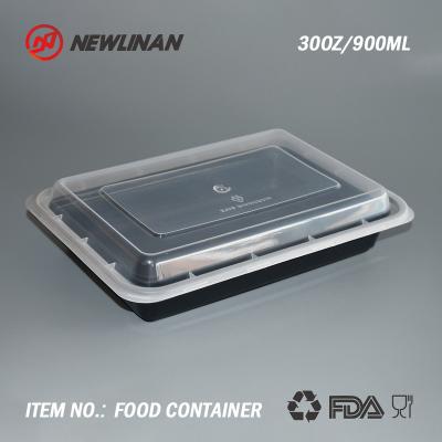 China 30oz Microwavable Disposable Take Out PP Plastic Food Box for sale