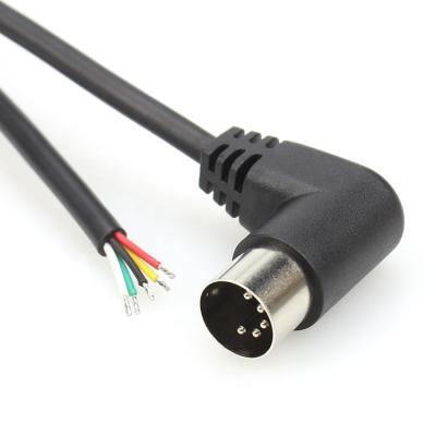 China Multimedia 5 DIN Pin Custom Right Angle Plug MIDI Cable Controller Audio Interface Cable for sale