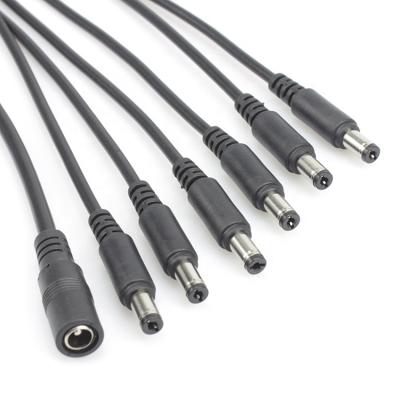 China 2.1mmx5.5mm Industrial Custom DC Power Splitter Attaches 1 Female To 6 Male Connector Cable for sale