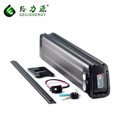 China Electric Vehicles Guangzhou Geilienergy Factory Sliver Fish Style 36v 10ah Electric Bike Battery for sale