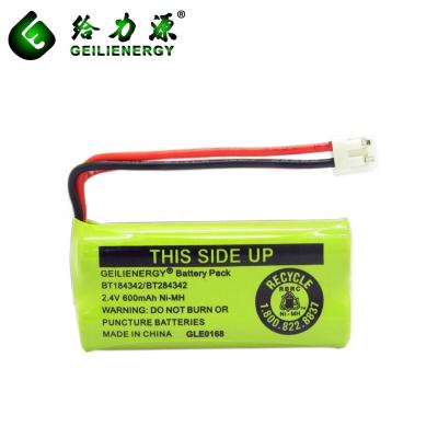 China Hot Selling Toys NiMH 2.4V 600mAh AAA Rechargeable Battery Pack For Cordless Phone BT184342 BT284342 for sale