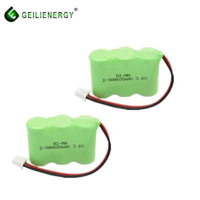 China Toys rechargeable nimh 2/3aa battery pack 3.6v 600mah 2.4v cordless phone battery for sale