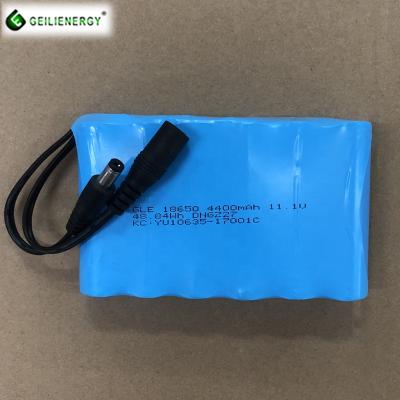 China Toys lithium ion Li-ion 18650 kc rechargeable battery 11.1v 4400mah battery pack for LED light for sale