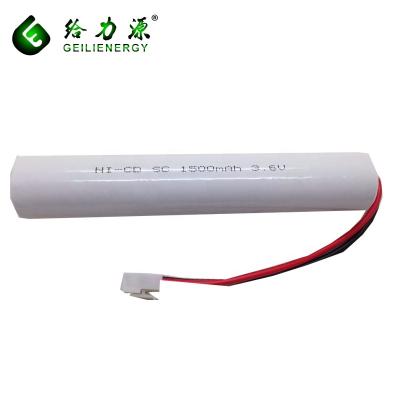 China Rechargeable Toys Ni-Cd Battery SC 1500mah 1.2v 3.6v For Emergency Light for sale