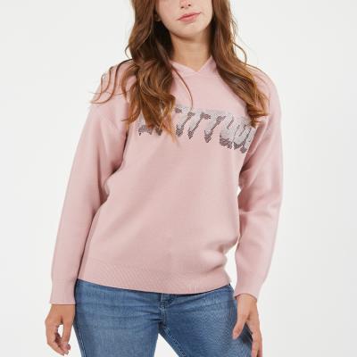 China Custom Logo Sweatshirt Hoodies Ladies Casual Anti-wrinkle Printing Pullover Hoody Fleece Sweater For Women for sale