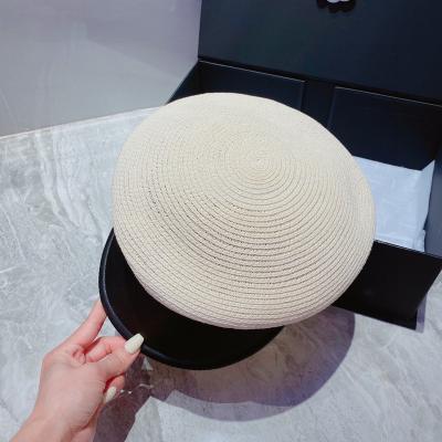 China Brand C Brand Casual Hot Sell Fashion Casual Women Casual Wear Women Beret Hat Lady Female Beret Hat With Metal Buckle PU Trim Leather Bill For CHANEELLY for sale