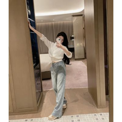 China Brand Breathable M Hot Sale Casual Pants Wholesale High Quality Straight Ladies Jeans Pants For miumilly for sale