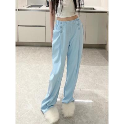 China The Latest Brand D Belt Pants High Waisted Western Style Clothing Wide Leg Viable Liquid Straight For Diolly for sale