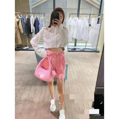 China New Brand M Factory Women Blouse Breathable Shirt OEM Logo Floral Embroidery Women Long Sheath White Casual Shirts For miumilly for sale