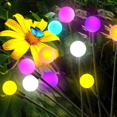 China Eco-friendly Howlighting Colorful Holiday Light Waterproof Garden Outdoor Floor Lamp Rgb 6/8/10 Heads Led Swaying Solar Firefly Lights for sale