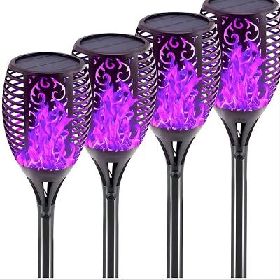 China Theme Park Beautiful Led Solar Flickering Flame Flashlight Outdoor Landscape Decorative Lights Solar Dancing Flame Lights Garden Lights for sale