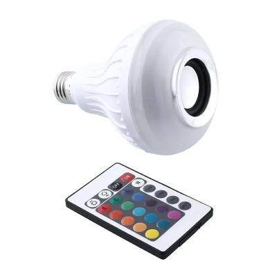 China Outdoor Decoration 12W RGB E27 Music RGB Color Changing Light Bulb Bluetooth Speaker Multicolor Decorative Bulb with Remote Control for Party Home for sale