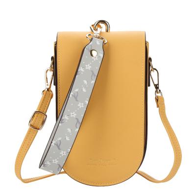 China Waterproof New Wallets Long Ladies Shoulder Messenger Bag Vertical Mobile Phone Bag Korean Version Buckle Clutch for sale