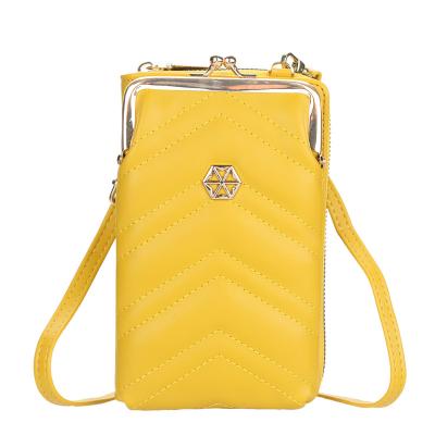 China High Quallity Quilted Cell Phone Crossbody Bag Kiss Lock Cell Phone Crossbody Bag Cell Phone Shoulder Bags for sale