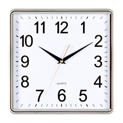 China Customized 2022 Classic New High Quality Square Plastic Glass Customized Logos Mute Quartz Clocks Wall Clocks Home School Office for sale