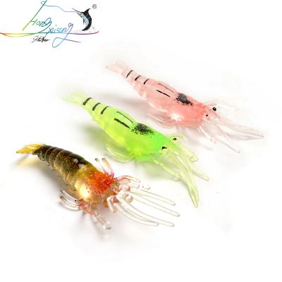 China 25Pcs/50Pcs/Lot ABS Plastic Silicone Baits 4cm Artificial Lure 1g Gold Soft Fishing Shrimp For Bait No Hook Sea Fishing Winter Fishing for sale