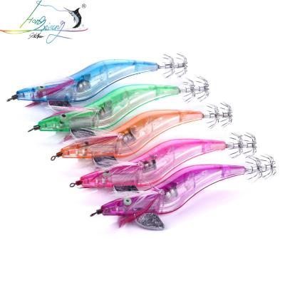 China Wholesale PVC Sea Fishing Shrimp Squid Hook 10.5CM/15G Wooden Explosive Shrimp Lure With LED Shrimp Electronic Fishing Tackle for sale