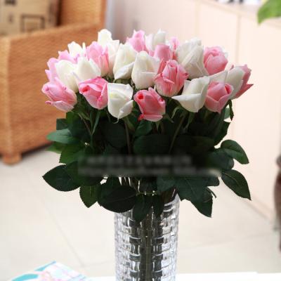 China Real Feeling Real Rose Flower Bud Real Touch Fabric Artificial Flowers for sale