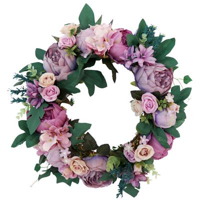 China Wreath Hanging Artificial White Wedding Peony Flower/Wall Home Decor Flower Arrangement Home Decoration for sale