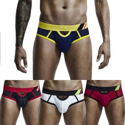 China Low Rise Thong Sexy Gay Men's Breathable V-Shaped Underwear Boxers Wholesale Men's Medium Size Men's Underwear Light Cotton Customized for sale