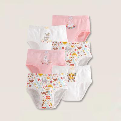 China European and American cartoon pure cotton children's underwear breathable girl triangle baby combed baby underwear 6 pairs custom made for sale