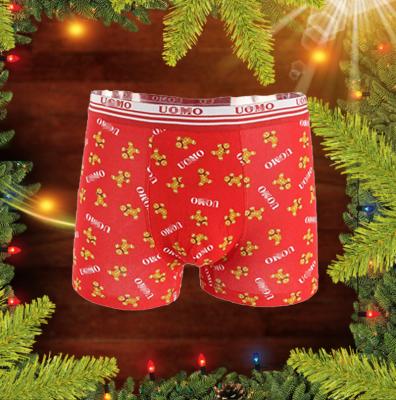 China OEM&ODM Breathable Christmas Plus Size Mens Boxer Custom Design High Quality Mens Underwear Polyester Underwear Boxer Briefs For Men for sale