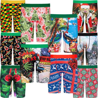 China OEM and ODM Breathable Christmas Men's Boxers High Quality Plus Size Men's Shorts Custom Design Stretch Band Men Underwear for sale