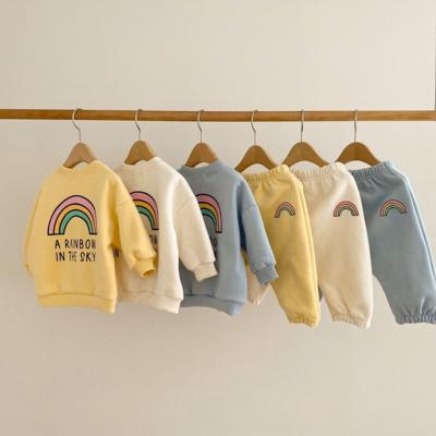 China Regular hot sale baby rainbow organic kids made with 100% cotton kids long sleeve T-shirt camisetas CHIFFON for sale