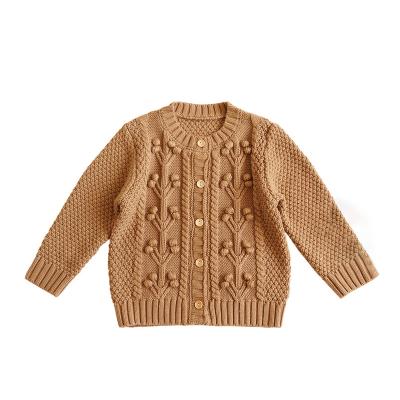 China SaleThin section shawl sweater soft warm baby WITH coat organic children's cardigan cotton jacquard yarn made with 100% cotton girls for sale