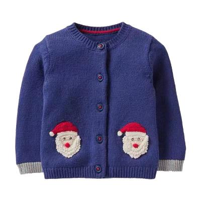 China Hot Selling Soft Santa Soft Children's Cotton Jacquard Yarn Baby WITH Organic Cardigan Made With 100% Cotton Sweater Coat Tank Top for sale