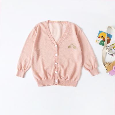 China SaleThin section shawl sweater soft warm baby WITH coat organic children's cardigan cotton jacquard yarn made with 100% cotton girls for sale