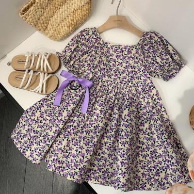 China New Product Anti-Static Floral Cute Princess Baby Skirt Oversize Kids Clothes For Little Girls Edged Dress Clothes Girls Kleid Dress for sale