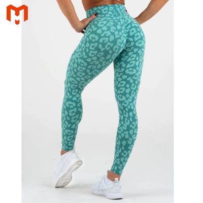 China Anti Cellulite Butt Lift Breathable Custom Sport Leopard Printed Leggings Compression High Waist Yoga Pants Womens Butt Leggings Crac! crack! for sale