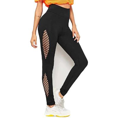 China Breathable Net Design 4 Way Stretch Sports Pants High Rise Women Mesh Yoga Leggings Workout Proof Legginsy Tummy Control Leggings for sale