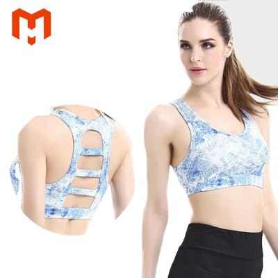 China Girls Breathable Hot Sports Tops Sublimation Printing Sportswear Lift Up Yoga Bras for sale