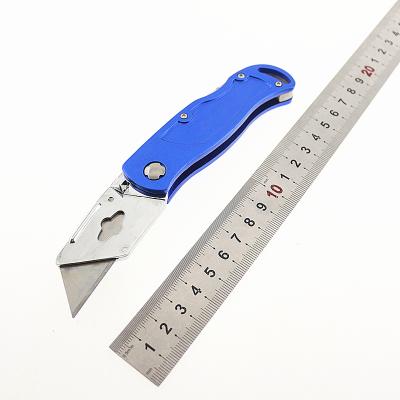 China New Design Portable Aluminum Handle Pocket Non-variable Folding Utility Paper Cuting Knife for sale