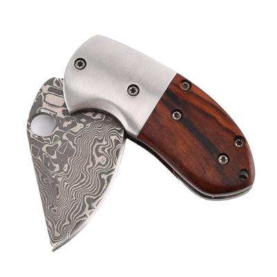 China New Open Slide Design Comfortable Damascus Steel Camping Outdoor Pocket Knife for sale