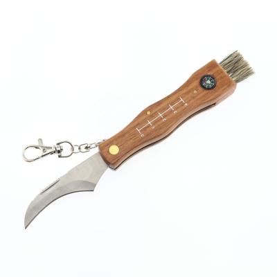 China Non-variable Wood HandleBrush and Compass Outdoor Survival Knife Tool Garden Mushroom Knife for sale