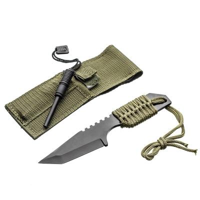 China 440 Non-variable High Quality Outdoor Stainless Steel Hunting Knife Marks With Flint for sale