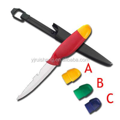 China 7 Inch High Quality Non-variable Floating Fishing Filleting Knife With Plastic Sheath for sale