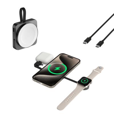 China Portable Magnetic 3 In One Wireless Ladegerät für iPhone Uhr und Kopfhörer zu verkaufen