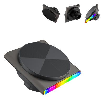 China QI2 Ultra-Fino Design Magnético Car Mount Wireless RGB Luz 360 graus de rotação Carregamento rápido Função de captação de som à venda