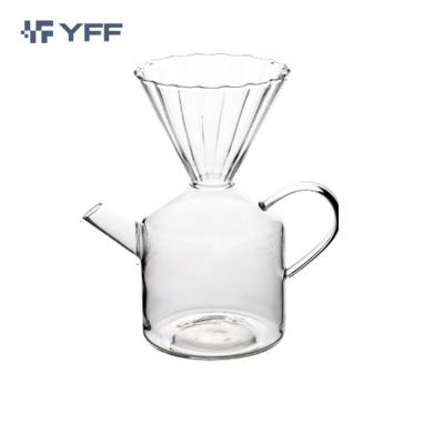 China Sustainable Professional Production Pour Over Maker 400ml Glass Coffee Pot With Filtration for sale