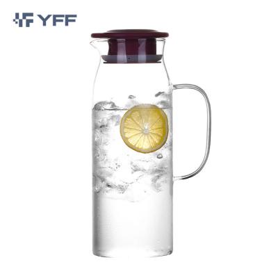 China High Viable Hot Sale Pyrex Borosilicate Glass Tea Kettle Clear Cool Glass Water Jugs Large With Lid for sale