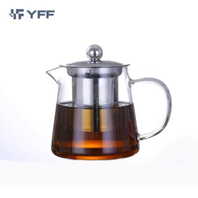 China Viable Wholesale Glass Teapot Set Borosilicate Glass Heat Resistant Teapot With Infuser for sale