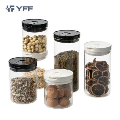 China Freshness Preservation Food Storage Glass Bottle With Cover Sealed Grains Nuts Jar Can Kitchen Matching Food Storage Box Container for sale