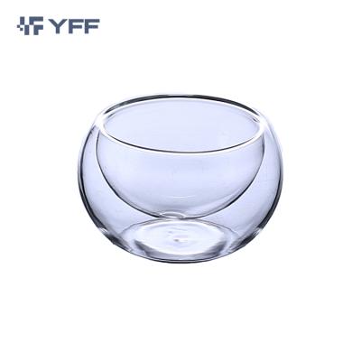 China Good Quality Sustainable Clear Coffee Cup Borosilicate Double Wall Glass Reusable Glass Drinkware Cup for sale