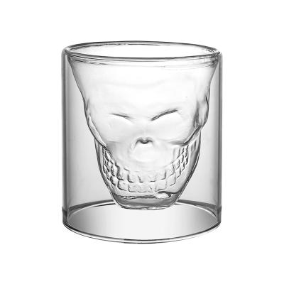 China Creative Double Wall Shape Crystal Master Shot Glass For Halloween Gifts Wine Skill Shot Glass for sale